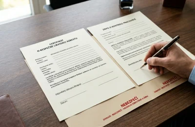 Certifikát o bezpečné likvidaci azbestu a zápis o kontrole pracoviště